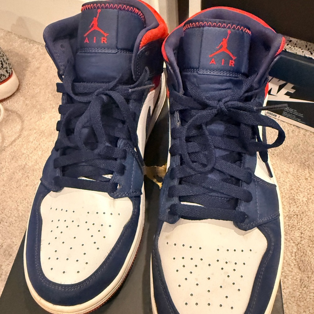 Jordan Athletic Shoes Navy and White
